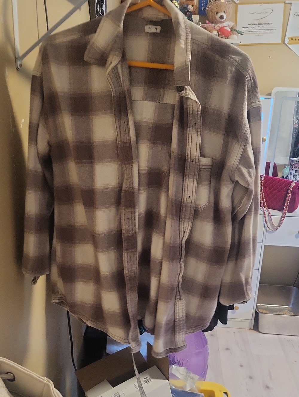 Womens  Plaid Button-Up Flannel